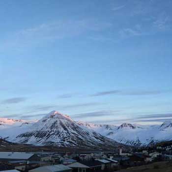 Siglufjörður at 11pm at night. Photo courtesy of Ragnar Jonasson