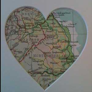 Map of Berwick in a heart shape