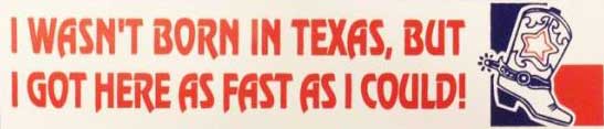 TEXAS bumper sticker