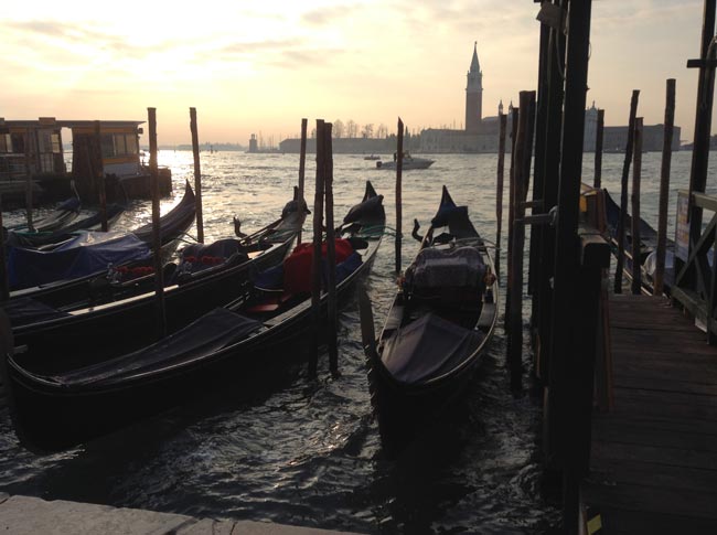 Gondolas at sunset (c) T A Williams