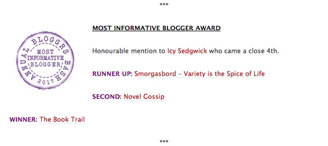 Blogger Awards Winner