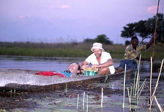 Michael-and-Stanley-working-in-the-Okavango (c) Michael Stanley