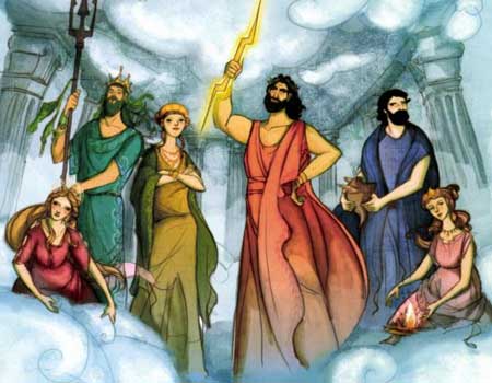 Illustration of Greek Gods from the book