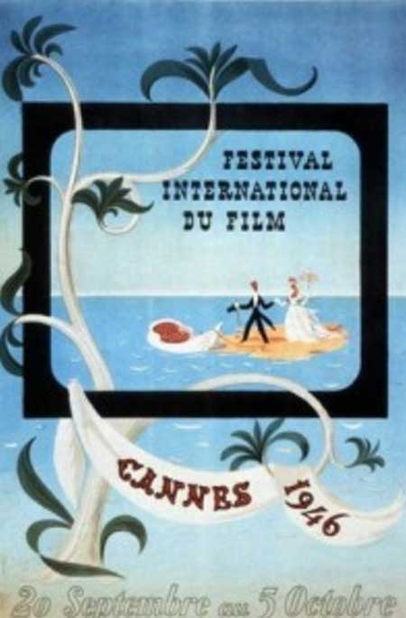 The poster for the very first Cannes film festival 