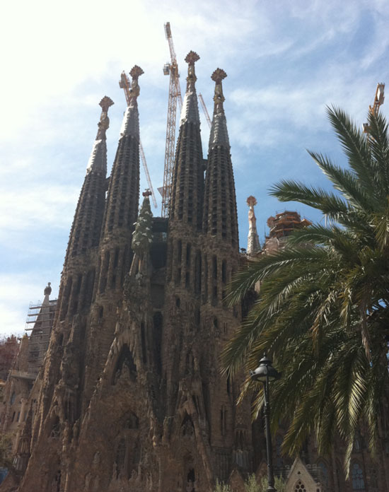 Sagrada Familia appears in all four novels. Do the four large towers here represent a book each? (c)TheBookTrail