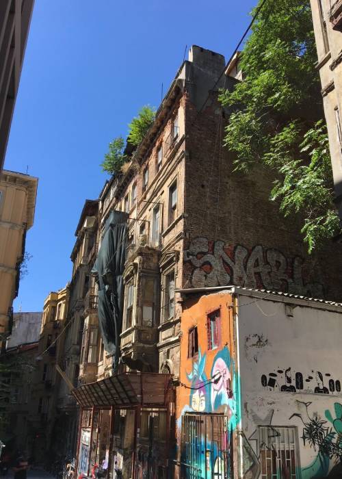a run-down building in the trendy Galata district of Istanbul