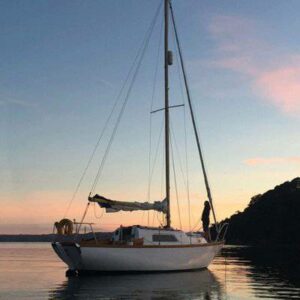 Susan on her boat (c) Susan Smillie