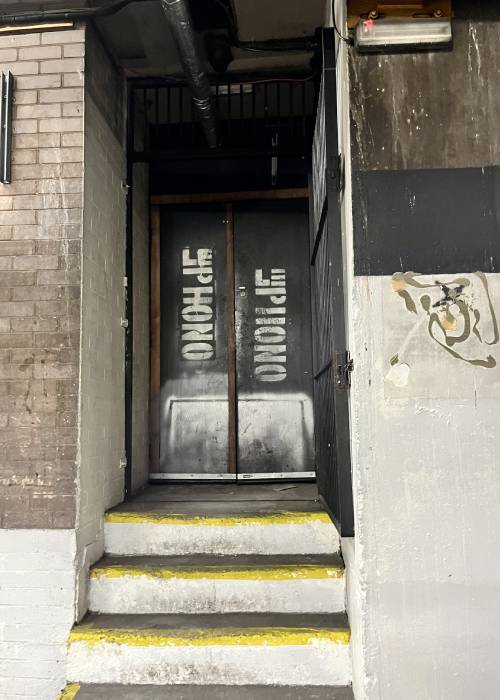 The fire exit at the back of Le Phono (c) Daniel Sellers