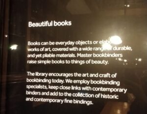 Beautiful books sign Kohn Rylands Library (c) TheBookTrail 