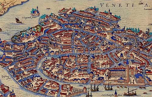 Braun & Hogenberg’s 1572 map of Venice