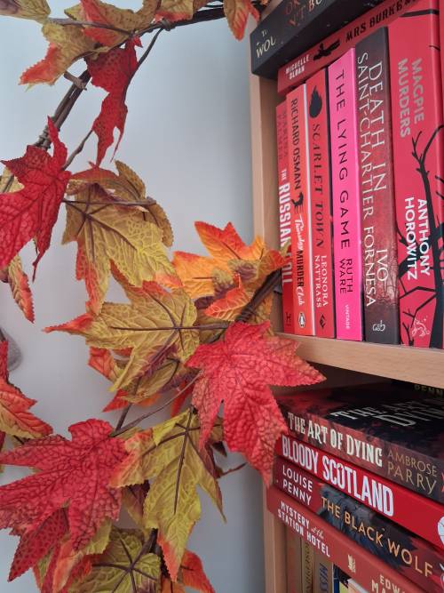 autumn bookshelf